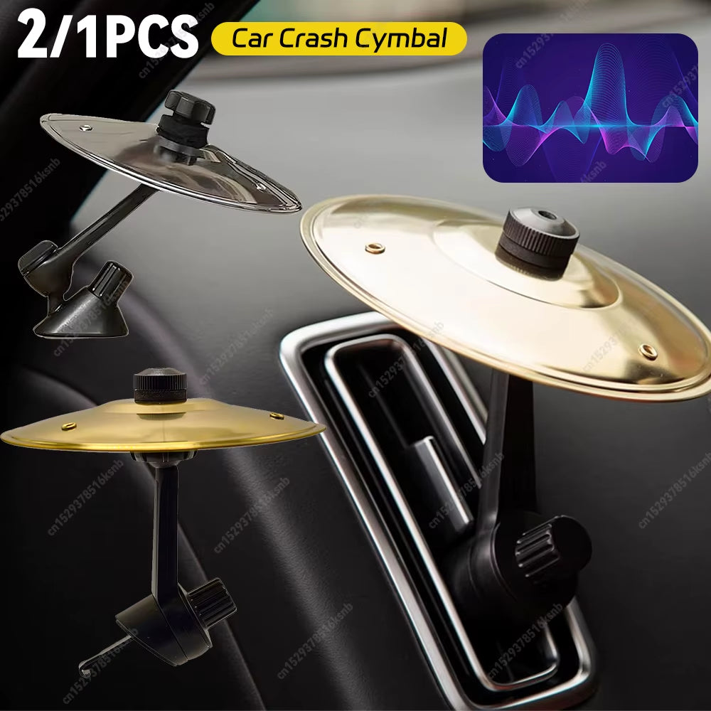1/2/3PCS Hand-Shooting Car Crash Cymbal Universal Auto Air Ventilation Port Clip-On Mini Drum Cymbals for All Types of Vehicles